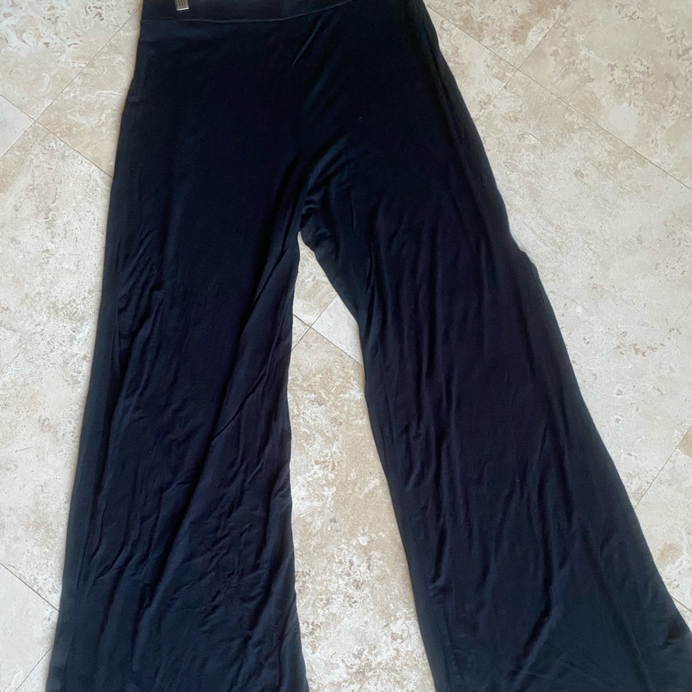 Black slit palazzo pants